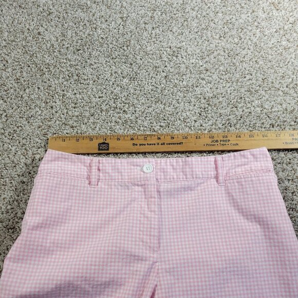 Talbots Pants Womens 10P Petite Pink Plaid Check Perfect Crop Pant - Picture 2 of 7